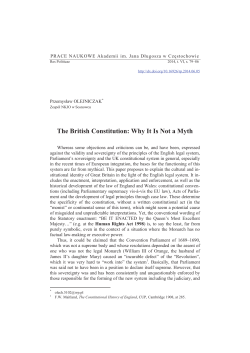 The British Constitution: Why It Is Not a Myth