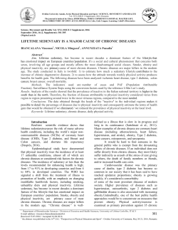lifetime sedentary is a major cause of chronic diseases