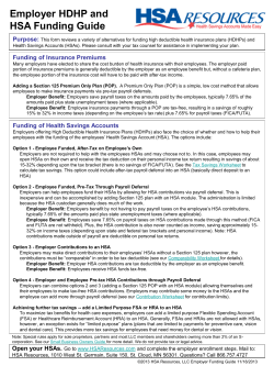 Employer HDHP and HSA Funding Guide