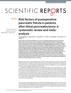 Risk factors of postoperative pancreatic fistula in patients