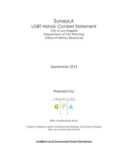 LGBT Historic Context Statement - Office of Historic Resources