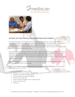 Setting the Tone for Successful Meetings with Parents