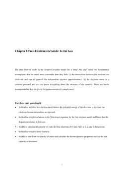 Chapter 6 Free-Electrons in Solids: Fermi Gas