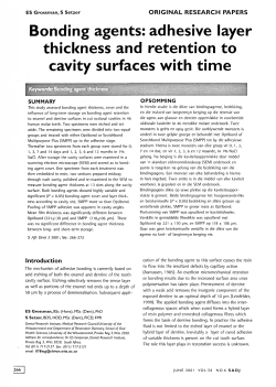 Bonding agents: adhesive layer thickness and retention to cavity
