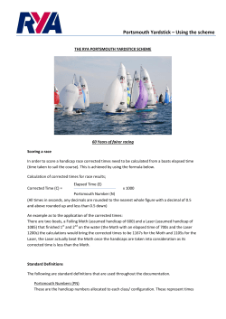 Portsmouth Yardstick – Using the scheme