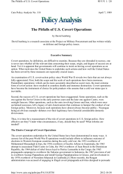 The Pitfalls of U.S. Covert Operations