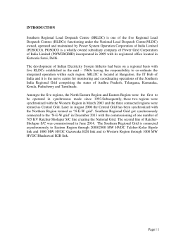 Page | 1 INTRODUCTION Southern Regional Load Despatch