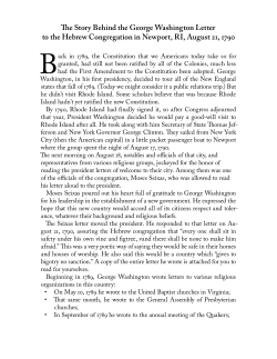 The Story Behind the George Washington Letter to the Hebrew