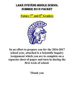 Scientific Inquiry - Lake Stevens Middle School