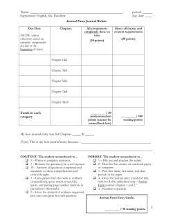 Sophomore English, Ms. Doolittle due date