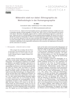 Mittendrin statt nur dabei: Ethnographie als Methodologie in der