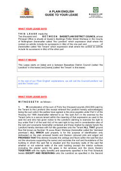 a plain english guide to your lease