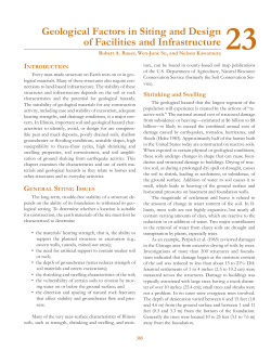 Geological Factors in Siting and Design of Facilities and Infrastructure