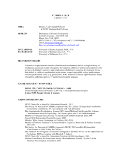 STEPHEN J. CECI - Cornell College of Human Ecology