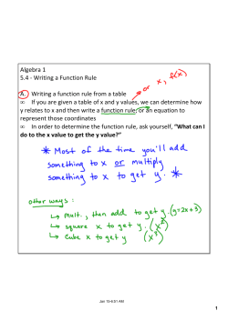 5.4 ‐ Writing a Function Rule