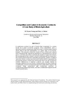 Competition and Custom in Economic Contracts