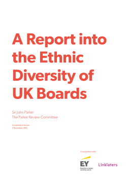 A Report into the Ethnic Diversity of UK Boards