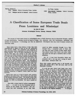 Classification of Some European Trade Beads