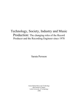 The changing roles of the Record Producer and the