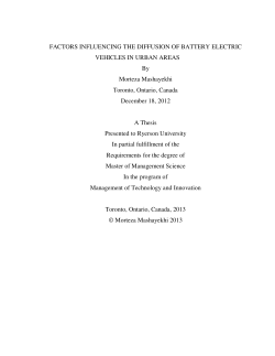 Factors Influencing the Diffusion of Battery Electric Vehicles in Urban