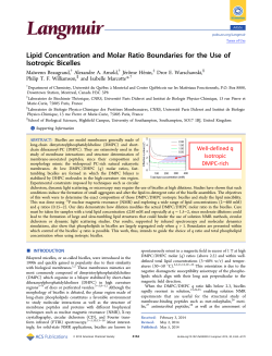 Lipid Concentration and - Institut de Biologie Physico