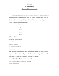 Big In Japan by Jennifer Griffith Glossary and Pronunciation Guide