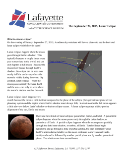 The September 27, 2015, Lunar Eclipse
