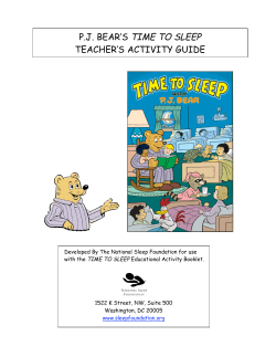 pj bear`s time to sleep teacher`s activity guide
