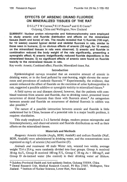 EFFECTS OF ARSENIC OR/AND FLUORIDE ON MINERALIZED