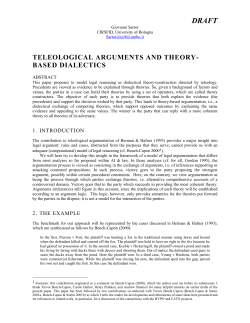 TELEOLOGICAL ARGUMENTS AND THEORY