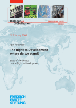 The Right to Development - Dialogue on Globalization