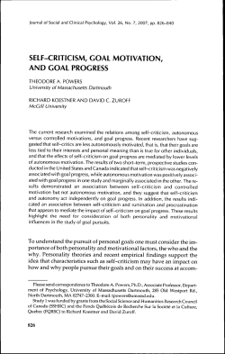 SELF-CRITICISM, GOAL MOTIVATION, AND GOAL PROGRESS