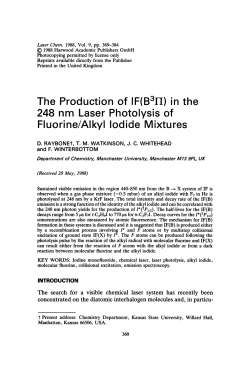 248 nm Laser Photolysis of Fluorine/Alkyl Iodide Mixtures
