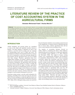 Literature review of the Practice of cost accounting system in the