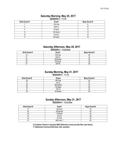 Saturday Morning, May 20, 2017 Saturday Afternoon