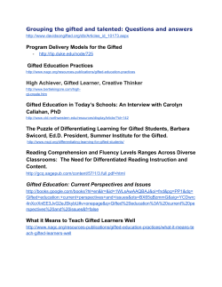 Grouping the gifted and talented: Questions and answers Program