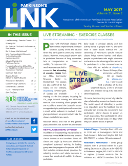 PARKINSON`S LIVE STREAMING &ndash; EXERCISE CLASSES