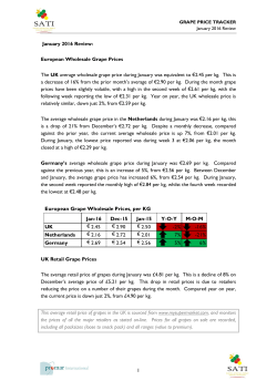 1 January 2016 Review: European Wholesale Grape Prices The UK