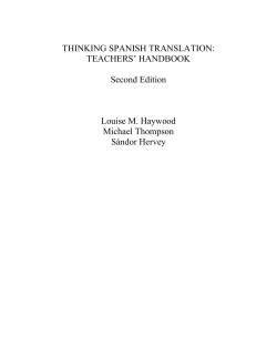 Thinking Spanish Translation Teachers` Handbook