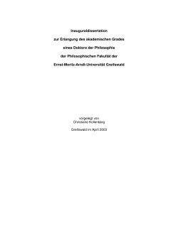 Inauguraldissertation zur Erlangung des akademischen Grades