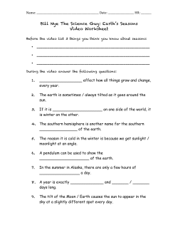 Bill Nye The Science Guy: Earth`s Seasons Video Worksheet