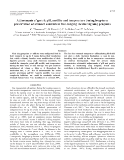 Adjustments of gastric pH, motility and temperature during long