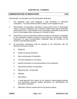 5.62 Administration of Medication
