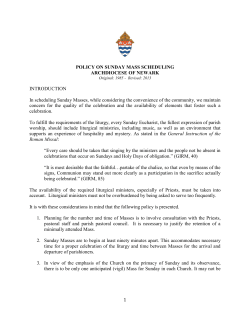 Policy on Sunday Mass Scheduling