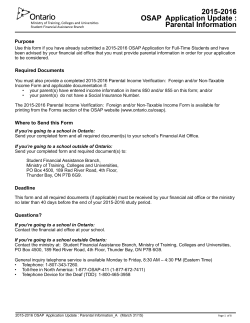 2015-2016 OSAP Application Update : Parental