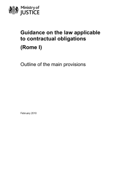 Guidance on the law applicable to contractual obligations (Rome I)
