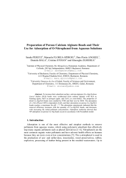 Preparation of Porous Calcium Alginate Beads and Their Use for