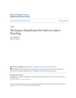 The Impact of Justification by Faith on Luther`s Preaching