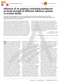Influence of an arginine-containing toothpaste on bond strength of