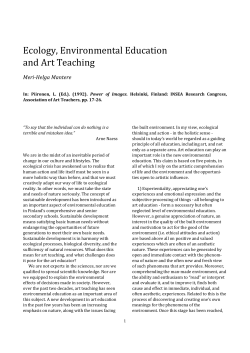 Ecology, Environmental Education and Art Teaching